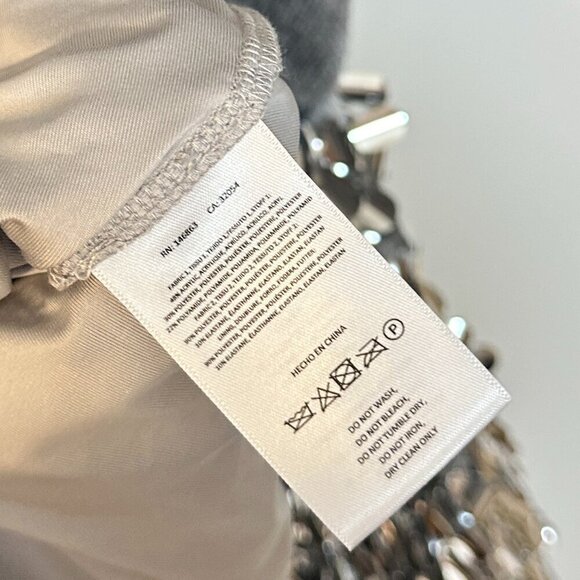 ANTHROPOLOGIE Mare Mare Long-Sleeve Knit Sequin Twofer Mini Dress in Grey NWT - Picture 13 of 16